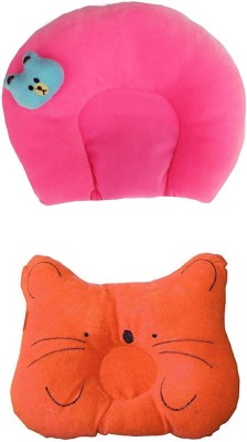 Found Fit Mustard Seeds, Polyester Fibre Animals Baby Pillow Pack of 2(Pink & Orange)