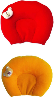 Mega Style Mustard Seeds, Polyester Fibre Baby Pillow Pack of 2 Solid(Red & Yellow)