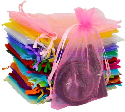 Dms Retail Plain Organza Bag Potli(Pack of 50)