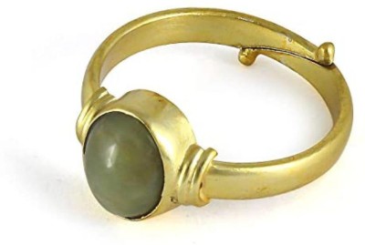 Chopra Gems Natural Cat's Eye Lehsunia Stone Ashtadhatu Adjustable Ring 6.50 Ratti Brass Cat's Eye Ring