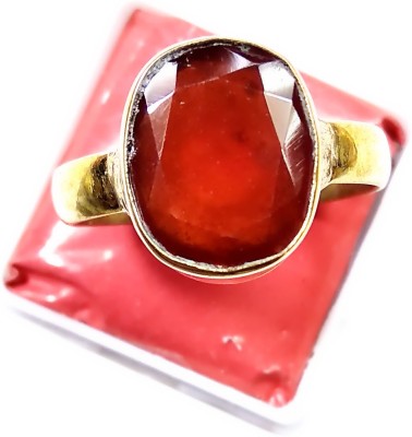 PRIYANSHU NAVRATN Lab Certified 5.55 - 6.25 Ratti Hessonite Garnet Gomedh Ring 5.25 - 6.25 Carat Natural Genuine Gomedh Gem Panchdhatu Gold Plated Stone Ring Alloy Garnet Gold Plated Ring