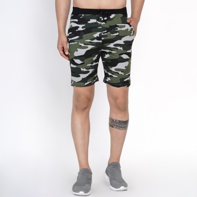 HASHBEAN Solid Men Dark Green Regular Shorts