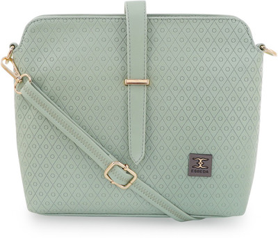 ESBEDA Green Sling Bag Twill Emboss