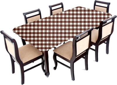 AAVYA UNIQUE FASHION Floral 6 Seater Table Cover(Brown,White, PVC)