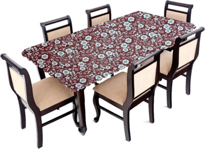 AAVYA UNIQUE FASHION Floral 6 Seater Table Cover(Brown,White, PVC)