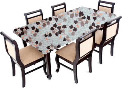 AAVYA UNIQUE FASHION Floral 6 Seater Table Cover(White,Brown, PVC)