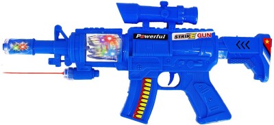Aseenaa Strike Toy Gun with Sound, Laser Light and LED Lights for Kids | Lights and Sound Feature Guns Toys | Toy Gun for Kids and Children | Colour : Blue Color | Set of 1 Guns & Darts(Blue)