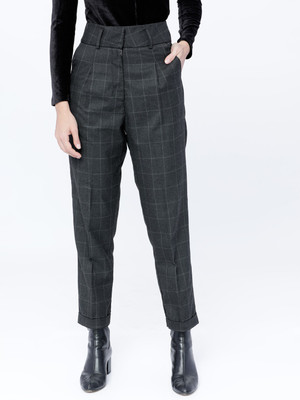 Tokyo Talkies Slim Fit Women Black Trousers