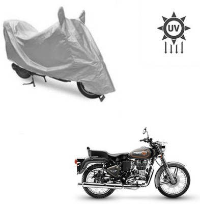 saanvi Two Wheeler Cover for Royal Enfield(Bullet 500, Silver)