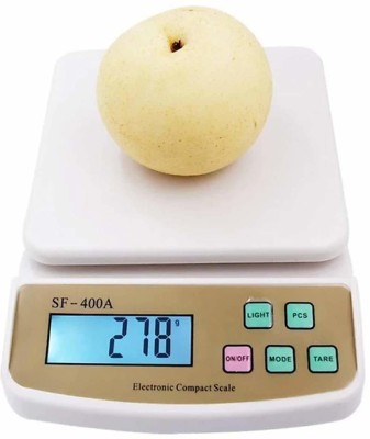 NIDHDHI CREATION Electronic Digital 10 Kg Weight Scale Kitchen Weight Scale Machine Measure for Measuring Fruits ,Spice ,Food ,Vegetable Weighing Scale(White)