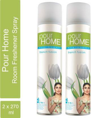 POUR HOME fresh fusion Spray Room Freshener French Fusion 270 Ml (Pack of 2)(2 x 240 ml)
