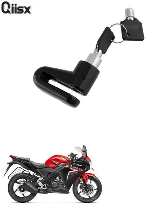 Qiisx Honda CBR 150R Motorcycle Lock Security Anti Theft Bicycle Motorbike Disc Brake Lock Theft Protection DISC_BRAK_LCK_ST1_ASRTD_8067 Disc Lock, U Lock(Black)