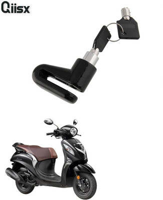 Qiisx Yamaha Fascino Motorcycle Lock Security Anti Theft Bicycle Motorbike Disc Brake Lock Theft Protection DISC_BRAK_LCK_ST1_ASRTD_8172 Disc Lock, U Lock(Black)