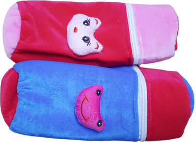 little monkeys baby bottle covers velvet with a zip in a beautiful design n fabric (;arge size)(Multicolor)