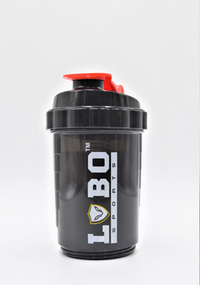 LOBO SPORTS 500 ml Plastic Shaker(Pack of 1, Black)