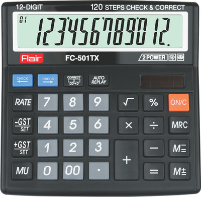 FLAIR 501TX Flair FC-501TX Desktop Series GST Calculator Basic  Calculator(12 Digit)