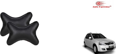 Auto Oprema Black Leatherite Car Pillow Cushion for Mahindra(Rectangular, Pack of 2)
