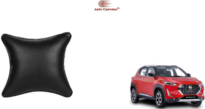 Auto Oprema Black Leather Car Pillow Cushion for Universal For Car(Contemporary, Pack of 1)