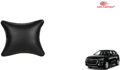 Auto Oprema Black Leather Car Pillow Cushion for Audi(Rectangular, Pack of 1)