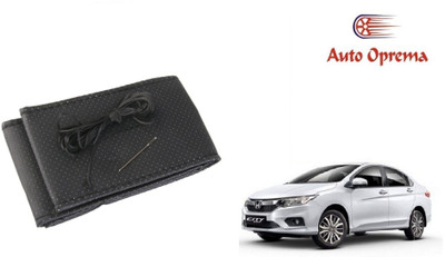 Auto Oprema Steering Cover For Honda Universal For Car(Black, Leather)
