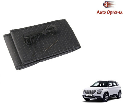 Auto Oprema Steering Cover For Hyundai Universal For Car(Black, Leather)