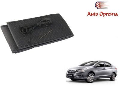 Auto Oprema Steering Cover For Honda Universal For Car(Black, Leather)