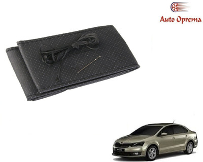 Auto Oprema Steering Cover For Skoda Universal For Car(Black, Leather)