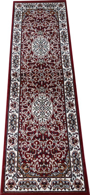 Farhan Carpet Maroon Wool Runner(2 ft,  X 6 ft, Rectangle)