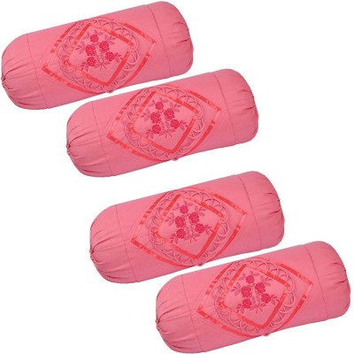 manvicreations Cotton Bolsters Cover(Pack of 4, 33 cm*16 cm, Pink)