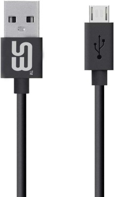 SB Micro USB Cable 2 A 1.2 m Micro USB Cable PVC Braided 2.4A Fast Charging Cord (1.2 Meter, Black)(Compatible with Infinix Note 8, Infinix Hot S3X, Black, One Cable)