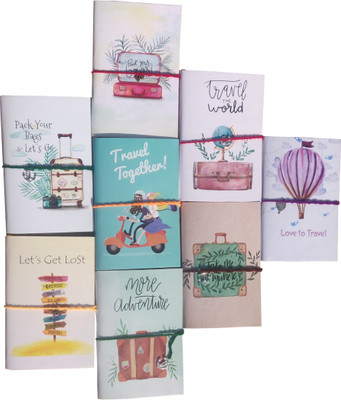 GOONJ CREATIONS Recycled Handmade Diary Regular Journal Unruled 95 Pages(Multicolor, Pack of 8)