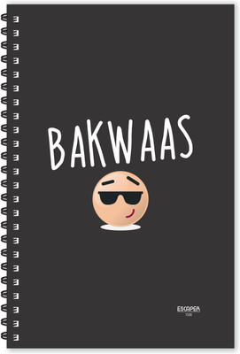 ESCAPER Bakwaas Quotes Diary (Ruled - A5 Size - 8.5 x 5.5 inches), Slogan Diary, Quotes on Diary, Funny Quotes Diary A5 Diary Ruled 160 Pages(Multicolor)