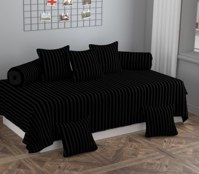 Apala Polycotton Striped Diwan Set(Black)