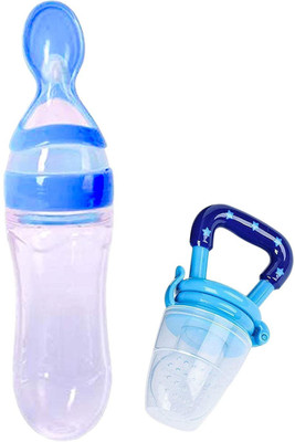 GRAYSEE Baby Silicone Food Feeder And Fruit Nibbler Combo Teether and Feeder Teether and Feeder  - Silicone(Blue)