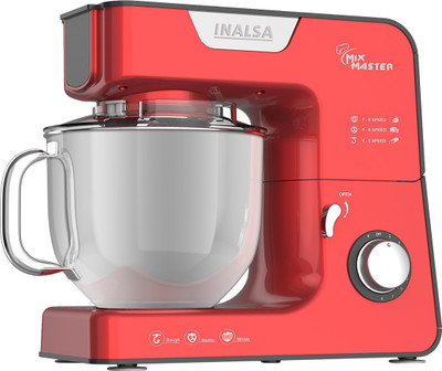 Inalsa Mix Master Stand Mixer 1200 W Stand Mixer(Red)