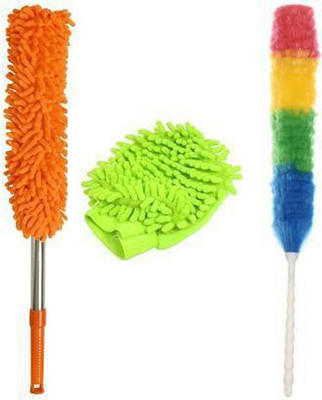 Vararo Microfiber Duster - Bending Microfiber Dust, Static Dusting Cleaner For Home Cle Microfibre Wet and Dry Brush(Multicolor, 3 Units)