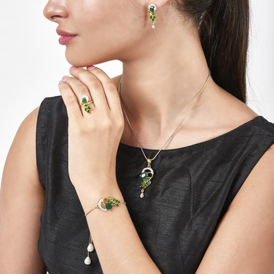 ZENEME Alloy Gold-plated Red Jewellery Set(Pack of 1)
