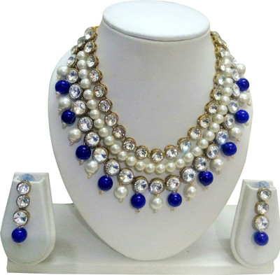 JN Handicraft Alloy Blue Jewellery Set(Pack of 1)