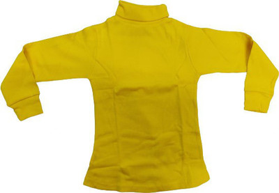 PK Baby Boys & Baby Girls Solid Wool Blend Regular T Shirt(Yellow, Pack of 1)