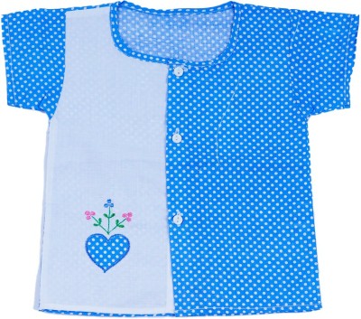 C3 Baby Girls Casual Polycotton Shirt Style Top(Blue, Pack of 1)