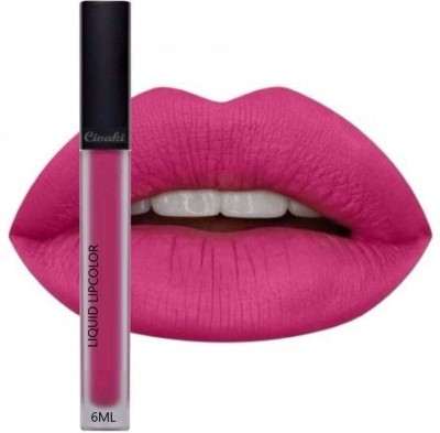 CIVAKI Super Matte Liquid Mousse Non-Transfer h-U-d-A Kiss Proof Beauty lipstick [pink glam, fuschia chic,pink](Pink, 6 ml)