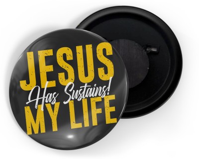 dhcrafts Black Jesus Has Sustains My Life Pack of 1 Fridge Magnet Pack of 1(Black)