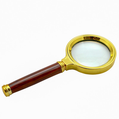 TEZ RAFTAAR Retro Style Metal 60mm 10X Magnifying Glass 10x Magnifier(Brown, Gold)