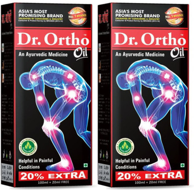 Dr. Ortho Joint Pain Relief Ayurvedic Medicinal Oil (Pack of 2, 2*120ml) Liquid(2 x 120 ml)