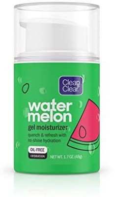 Clean & Clear Hydrating Watermelon Gel Facial Moisturizer, Oil-Free Daily Face Gel Cream to Quench & Refresh Dry Skin, Lightweight...
