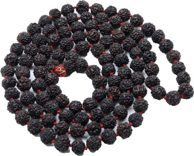 eGems Galore Black 8mm 5mukhi Rudraksha Mala Beads Wood Chain