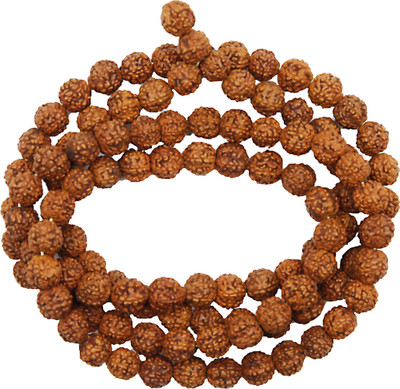 eGems Galore 5mm 6mukhi Rudraksha Mala 108+1 beads Beads Wood Chain