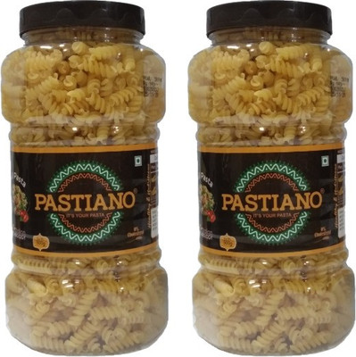 PASTIANO Fusilli Pasta Jars 500gm X2- Pack of 2 Fusilli Pasta(Pack of 2, 1 kg)