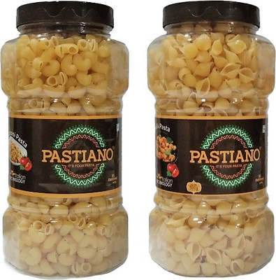PASTIANO Macaroni & Shell Jars- 500 gms each- Pack of 2 Macaroni, Shell Pasta(Pack of 2, 1 kg)