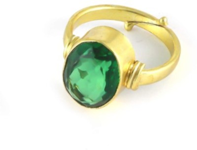 Neeba Emerald Panna Gemstone Wt 5.25 Ratti 5dhatu Adjustable Ring Unisex Metal Emerald Gold Plated Ring